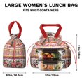 thumbnail image 5 of Pioneer Flower Floral Print Pattern Drawstring Lunch Bag Women - Drawstring Lunch Bag Insulated for Work Office - Stain-Resistant Large Lunchbags for Women with Multi-Pockets, 5 of 6