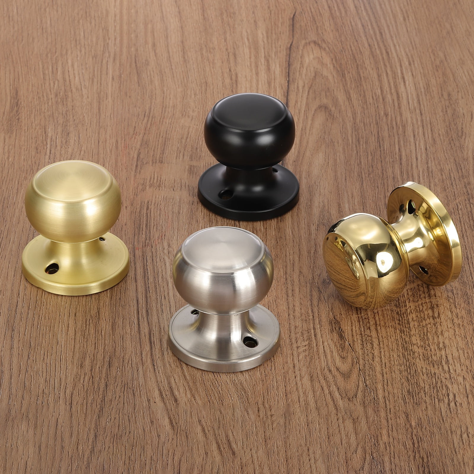 4 Pcs Dummy Door Handles Round Stainless Steel Door Knobs Non-Turning Side Knob Gold