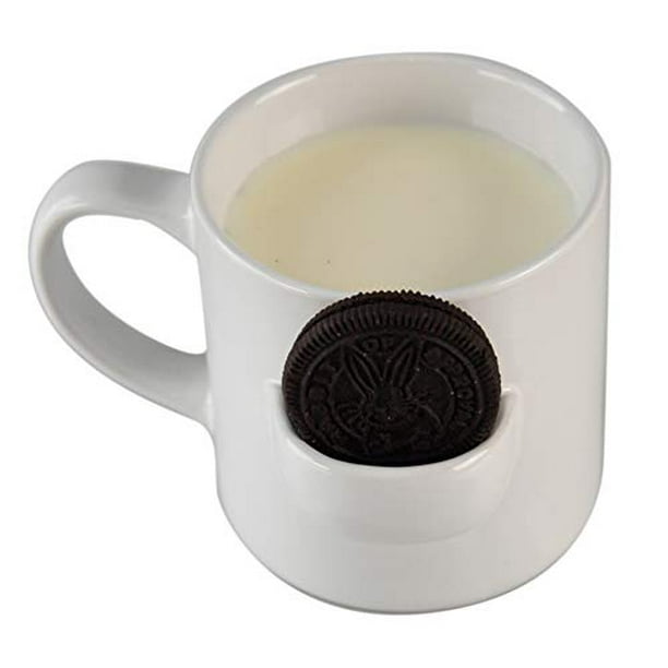 Home X White Mug With Cookie Or Tea Bag Holder For Coffee Tea And Hot Beverages Walmart Com Walmart Com
