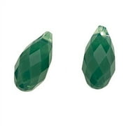 Swarovski Crystal, #6010 Briolette Pendants 13x6.5mm 2 Pieces, Palace Green Opal