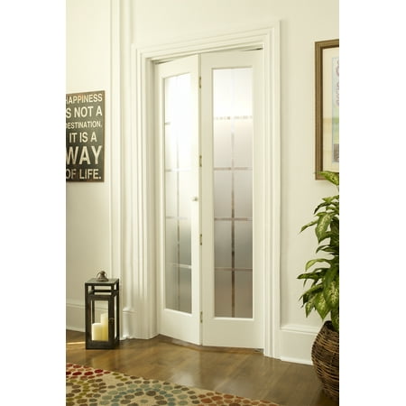 AWC Mission Glass Bifold Door, 32" Wide x 80" High, Unfinished Pine