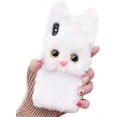 thumbnail image 1 of Cartoon Doll Toy Cat iPhone 12 Pro Case, Fluffy 3D Cute Plush Fur Animal Soft Cover with Bracket Stand Compatible with iPhone 6s Case (Plush Kitten Wh, 1 of 4