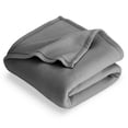 thumbnail image 4 of Polar Fleece Bed Blanket - Hypoallergenic Premium Poly-Fiber Yarns, Thermal, Lightweight Blanket (Full/Queen, Gray), 4 of 5