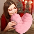 thumbnail image 4 of Sunlit Heart Shaped Throw Pillow, Heart Decorative Faux Love Plush Pillow With Soft Textured Surface For Valentines Day, Wedding, Living Room, Bedroom, Room Decor, Cute, 4 of 6