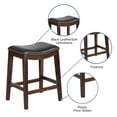 thumbnail image 5 of Flash Furniture Alphus 26'' High Backless Cappuccino Wood Counter Height Stool with Black LeatherSoft Saddle Seat, 5 of 12