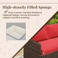 thumbnail image 2 of YODOLLA 7-Piece Patio Conversation Set with 43" Fire Pit Table, Outdoor Sectional Sofa, PE Rattan Wicker Furniture, Steel Frame, Red, 2 of 9