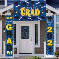 thumbnail image 1 of 2021 Graduation Porch Sign Graduation Banner Set Blue Class of 2021 Congrats Grad Porch Decoration 72 x 12.2 Inch Hanging Congrats Grad Banners 70.9 x 43.3 Inch Congrats Grad Photo Backdrop Banner, 1 of 7