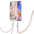 thumbnail image 2 of Mantto for Samsung Galaxy A52 4G/5G Case, with Lanyard Adjustable Strap, Marble Pattern Soft TPU Bumper Hard PC Back Shockproof Protective Glossy Stylish Durable Phone Case for Women Girls,Rosegold, 2 of 7