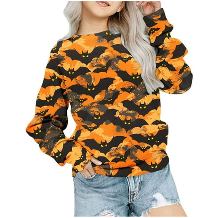 

Ganfancp Girls Oversized Crewneck Sweatshirt Fashionable Long Sleeve Tops for Kids 1-12 Years Versatile Daily Wear & Easy Care Deals of the Day Clearance