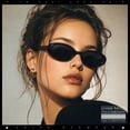 thumbnail image 5 of SA106 Womens Simple Classical Oval Thin Plastic Sunglasses / All Black, 5 of 6