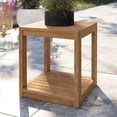 thumbnail image 2 of Lounge Coffee Side Table, Square, Brown Natural, Teak Wood, Modern Contemporary, Outdoor Patio Balcony Cafe Bistro Garden Furniture Hotel Hospitality, 2 of 8