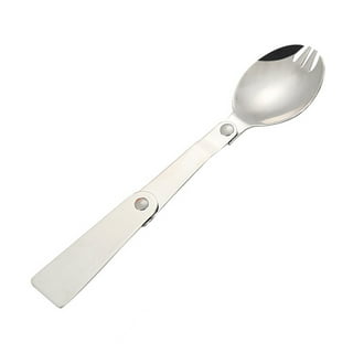 Maydahui Folding Spoon and Fork SUS 18/10（304）Stainless Steel Salad Spork  Portable for Thermos and Travel (Pack of 6)
