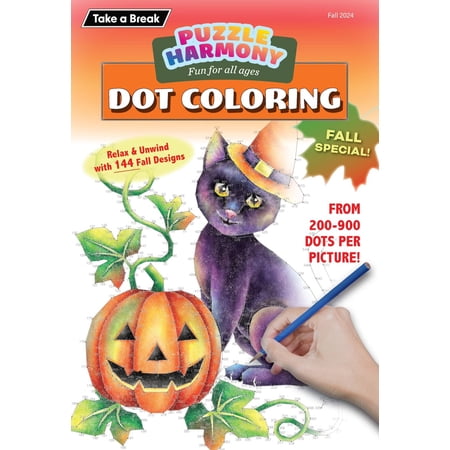 Puzzle Harmony - Dot Coloring 244113 Fall Special!: 144 Fall Designs From 200-900 Dots Per Picture Fun For All Ages Relax Unwind Unplug De-Stress Adult Coloring Book Unlock Creativity Draw!