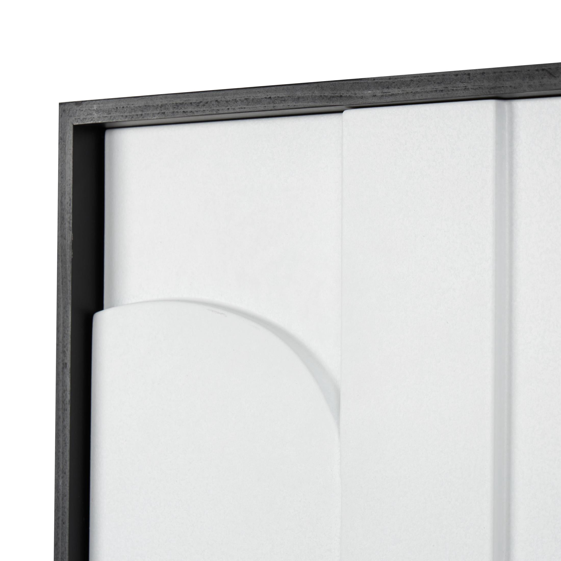 26" x 31" Dimensional Curved Art Deco Geometric Framed Wall Art with Black Wooden Frame, by DecMode
