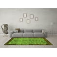 thumbnail image 3 of Ahgly Company Machine Washable Indoor Round Checkered Green Modern Area Rugs, 6' Round, 3 of 4