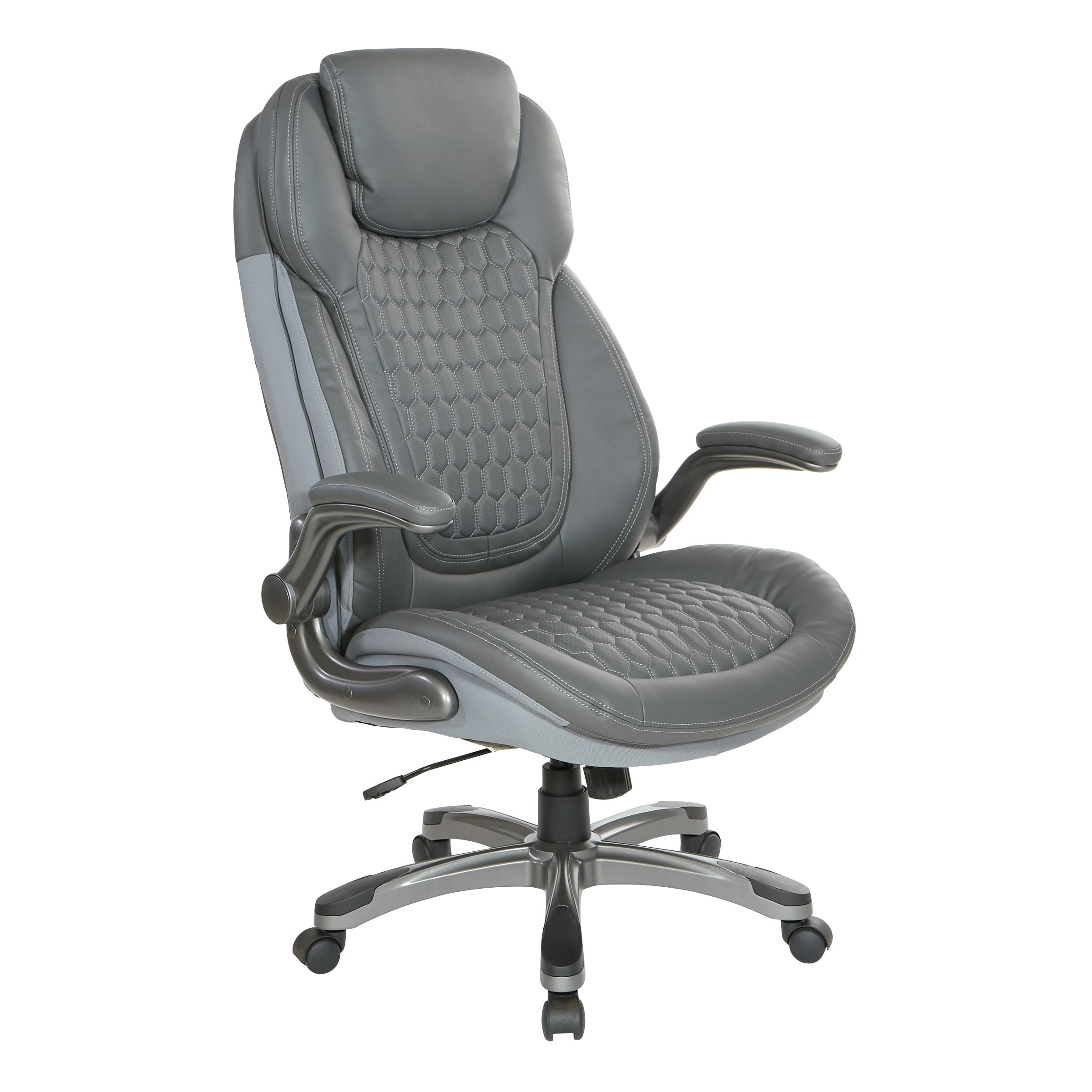 Office Star Products Executive High Back Chair with Grey Bonded Leather
