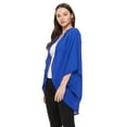 thumbnail image 3 of Women's Solid Casual Chiffon loose Kimono Sleeve Open Front Cardigan Capes, 3 of 4