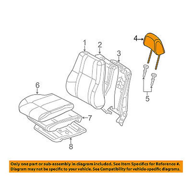 Dodge CHRYSLER OEM 1213 Durango Front SeatHeadrest Head Rest