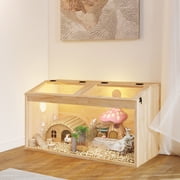 Coziwow Wooden Hamster Cage Small Animals House for Guinea Pigs Chinchillas W/ Acrylic Boards