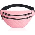 thumbnail image 1 of Sac de Poitrine à Carreaux Diamant Réglable Double Fermeture Éclair - Femme (Rose), 1 of 5