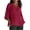 Wine, variant on Women’s 3/4 Sleeve V-Neck Blouse Summer Casual Solid Tops – Lightweight, Breathable Cotton Flowy T-Shirt