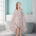 thumbnail image 6 of Light Pink Christmas Gnome Pattern Hooded Bath Towel，60"x35" for Ages 3 To 12 Kids, Quick Dry Lightweight Soft Microfiber Hood Beach Towel Cover Up for Kids, 6 of 7