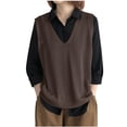 thumbnail image 6 of AUNVITO Women's V-Neck Sleeveless Knit Vest Oversized Pullover Casual and Versatile Style, 6 of 6