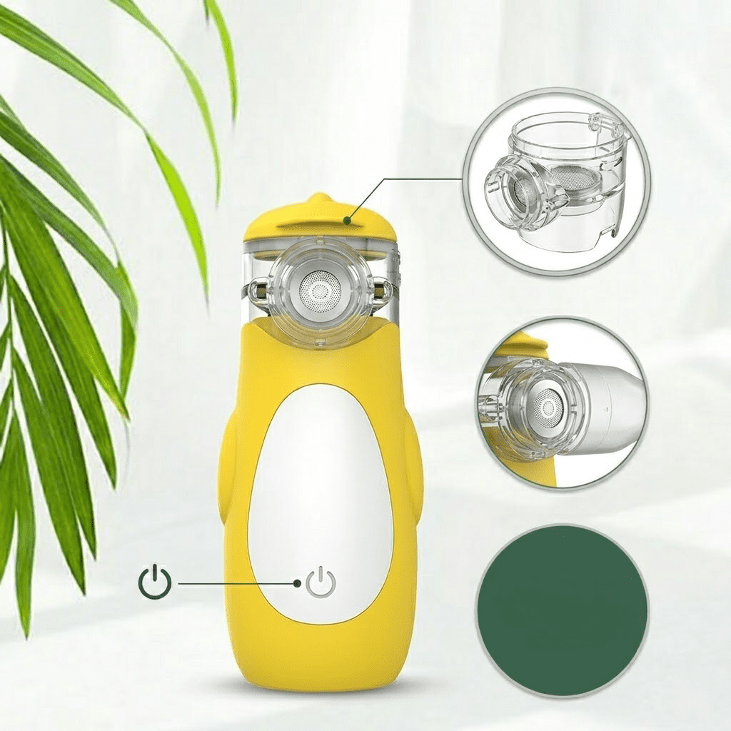 AJZIOJIRO Rechargeable Respiratory Comfort System 0.5-5μm Cool Mist Portable Personal Humidifier Auto-Clean for Home & Travel