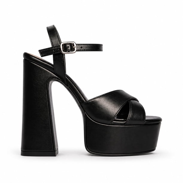 Sandalia de Tacón Alto 14 cm para Mujer Antonio Cavala 2907 Negro o Dorado Plataforma 4 cm negro 24
