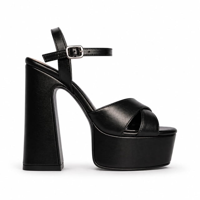 Sandalia de Tacón Alto 14 cm para Mujer Antonio Cavala 2907 Negro o Dorado Plataforma 4 cm negro 24.5