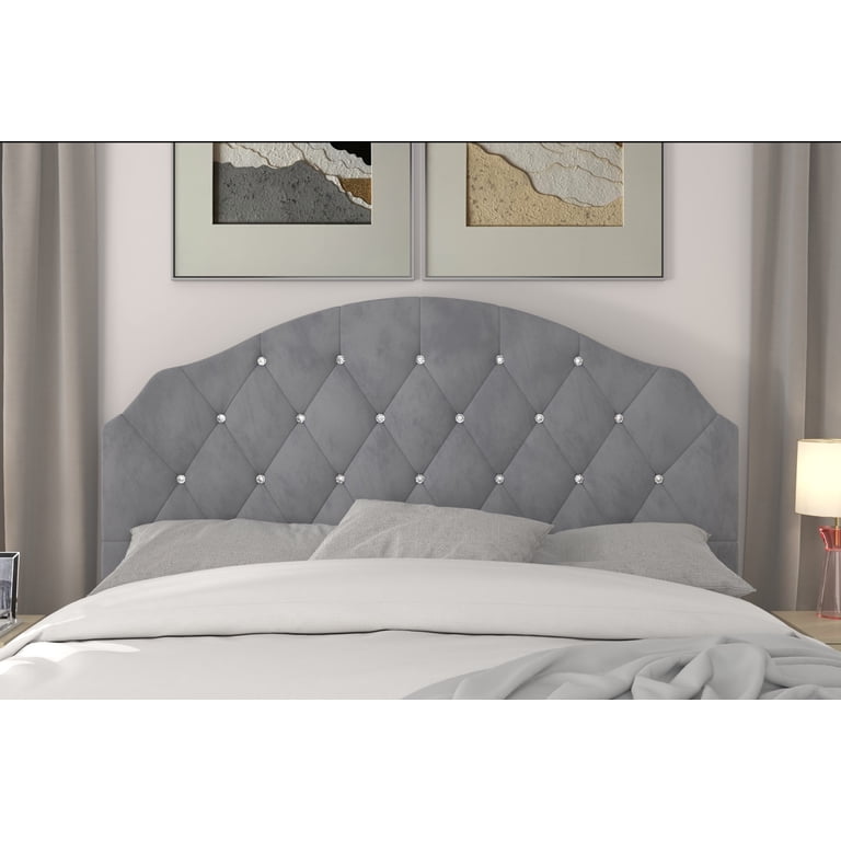 Home Design Evelina Queen Headboard with Diamond Button Tufting photo 2