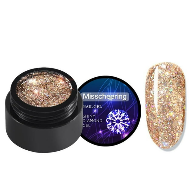 Esmalte de uñas en gel transparente para esculpir uñas, para decoración de uñas, con purpurina, 8 colores brillantes, 5 ml