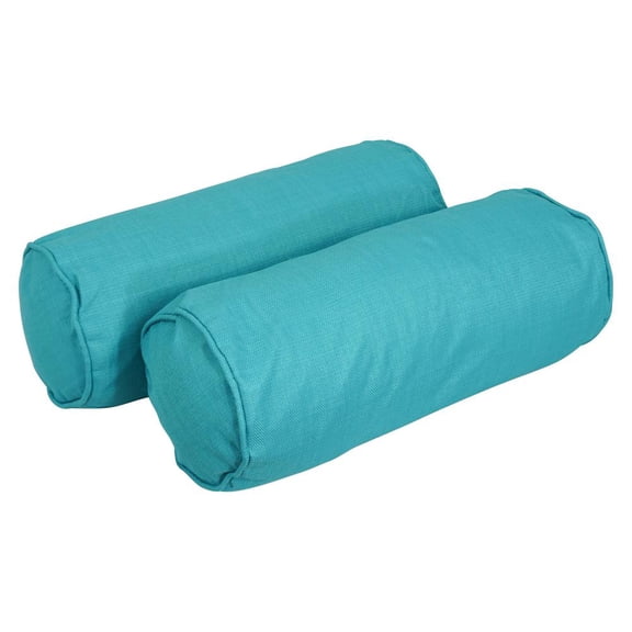 20-inch by 8-inch Double-corded Spun Polyester Bolster Pillows with Inserts (Set of 2) 9814-CD-S2-REO-SOL-12