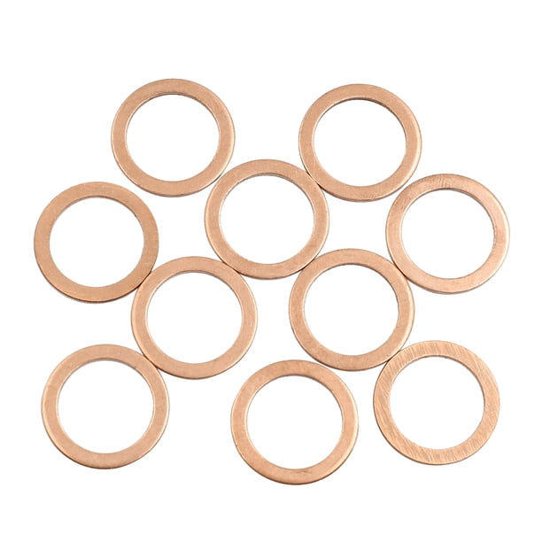 11026-61000 Arandelas Planas de Cobre M16 Tapón de Drenaje de Cárter de Aceite Junta 10Pcs