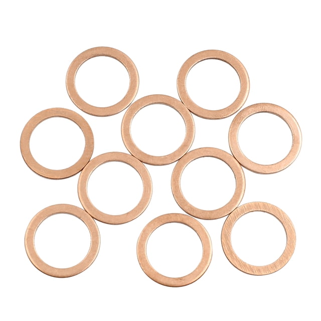 11026-61000 Arandelas Planas de Cobre M16 Tapón de Drenaje de Cárter de Aceite Junta 10Pcs