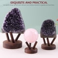 thumbnail image 3 of MasteelfCA Sphere Stand Crystal Display Stand Base Crystal Holder Wood Egg Ball Stone Display Stand, 3 of 8