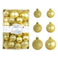 thumbnail image 2 of Christmas Tree Decorations 26ct 2.36 Inch Christmas Tree Ornaments, Colored Shatterproof Plastic Decorations Balls Baubles for Christmas Party Home Indoor Decoration (Gold, 40/50/60mm), 2 of 4