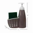 thumbnail image 3 of Distributeur de savon avec porte-éponge perforé, gris, 3 of 6