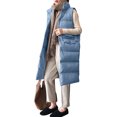 thumbnail image 2 of DHFJKG Quilted Padded Vest For Womens Sleeveless Snap Button Knee-Length Coat Jacket With Pockets Winter Cozy Outerwear, 2 of 9