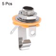 thumbnail image 3 of 5 Pcs Guitar Input Jack 1/4" Stereo Jack Mono Panel Mount Socket Silver, 3 of 5