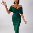 thumbnail image 7 of Werulen Dresses for Women 2023, Sexy Belt Bodycon Vintage Dresses Off Shoulder Short Sleeve Prom Party Maxi Long Dresses Women, 7 of 7