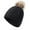 Black, variant on Beanie Hats Lining Pom Pom for Women Men-Slouchy Cable Knit Skull Hat Ski Cap for Women Men