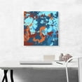 thumbnail image 2 of ARTCANVAS Baby Blue Teal Orange Modern Canvas Art Print - Size: 18" x 18" (0.75" Deep), 2 of 9