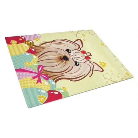 

Caroline s Treasures Yorkie Yorkshire Terrier Easter Egg Hunt Glass Cutting Board Large