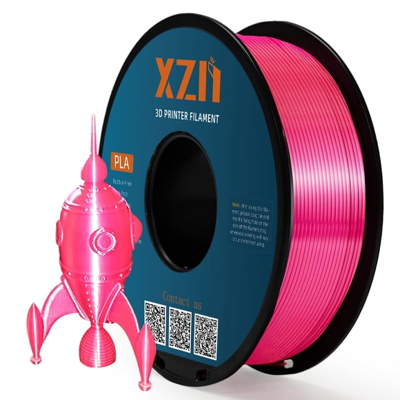 Filamento para impresora 3D XZN Silk PLA, 1,75 mm, 1 kg, rosa