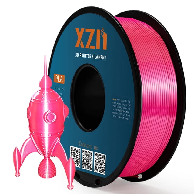 Filamento para impresora 3D XZN Silk PLA, 1,75 mm, 1 kg, rosa