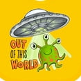 thumbnail image 4 of Inktastic Out of This World Cute Green Alien Ufo Boys or Girls Baby Bib, 4 of 4