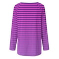 thumbnail image 5 of Yuwull Women Tops Striped Long Sleeve Casual Tunic Round Neck Tops Loose Blouse Shirt Pullover, 5 of 5