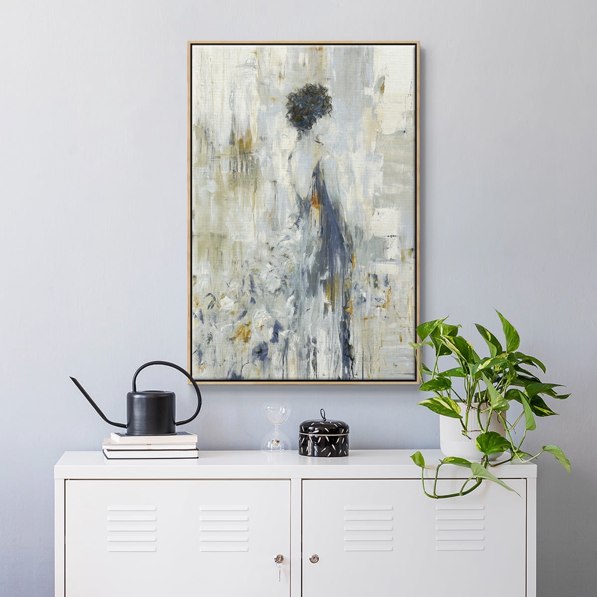 Fond Reflections Framed Premium Gallery Wrapped Canvas - Ready to Hang - 17 x 25 - Natural Wood Floating Frame