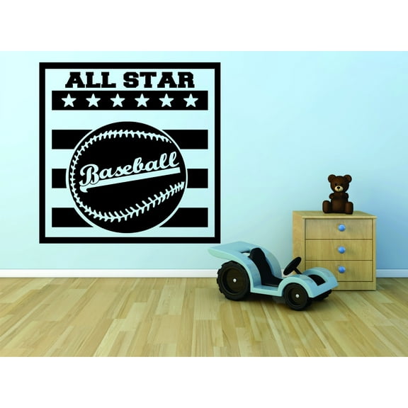 Wall Design Pieces All Star Baseball Boys Sport Design 20x20"
